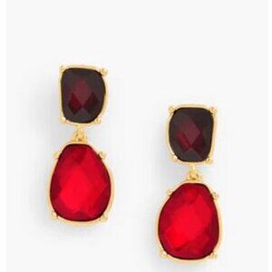 NEW TALBOTS - Checkered Stone Drop Earrings